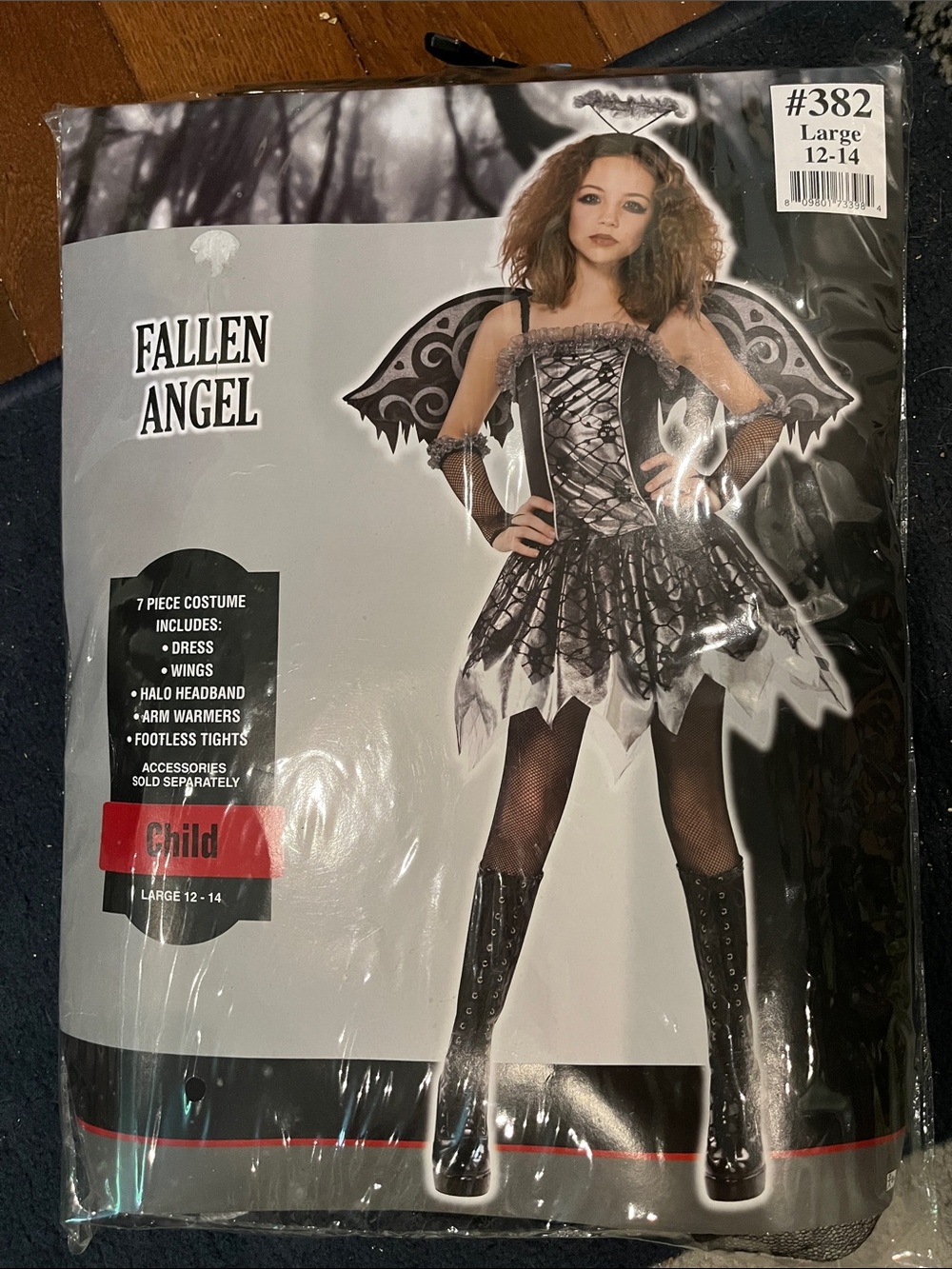 Fallen Angel Costume in Black & Silver